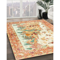 Traditional Brown Gold Animal Rug, tr4693