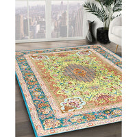 Traditional Dark Almond Brown Medallion Rug, tr4694