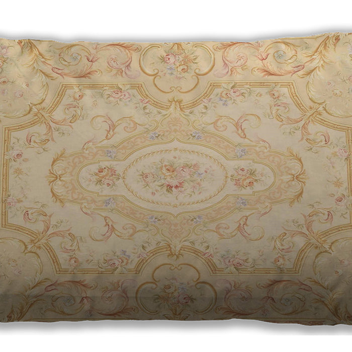 Traditional Classic Rectangular Brown Gold Lumbar Throw Pillow, 13 inch by 19 inch, lbtr4696