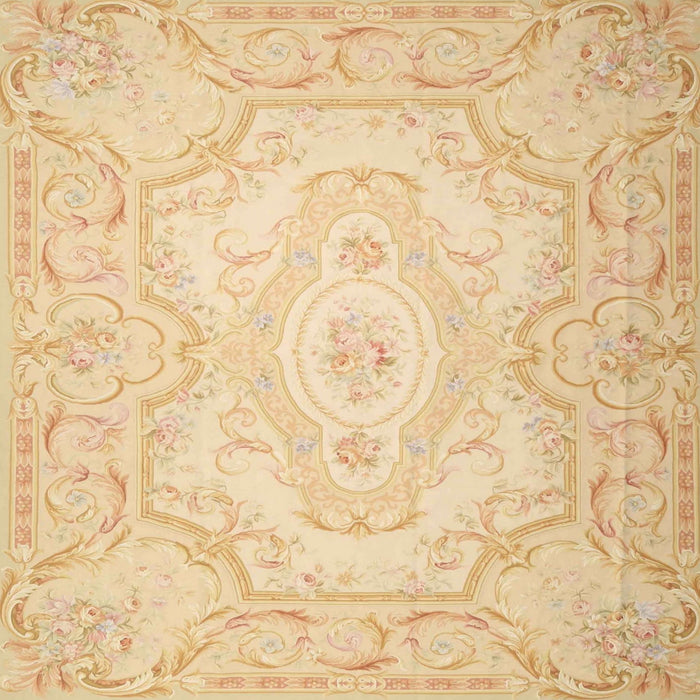 Square Traditional Brown Gold Persian Rug, tr4696