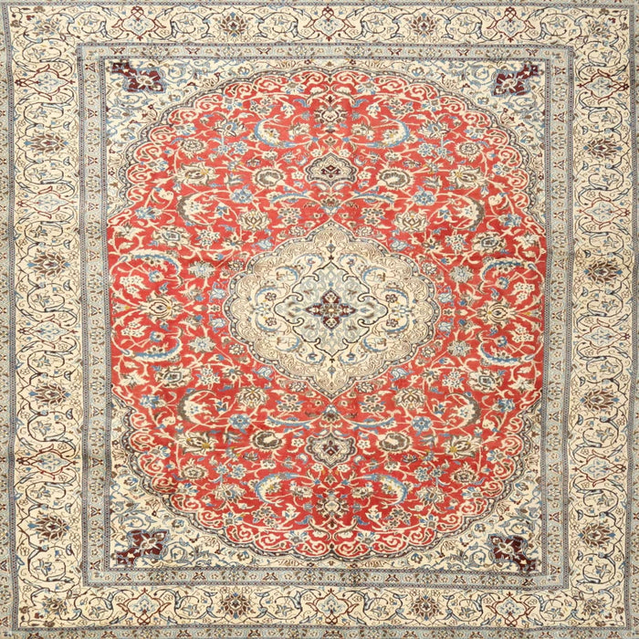 Round Machine Washable Traditional Rust Pink Rug, wshtr4697