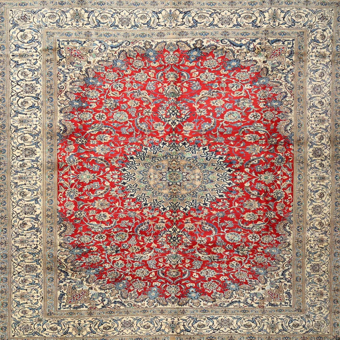 Square Traditional Tan Brown Oriental Rug, tr4698
