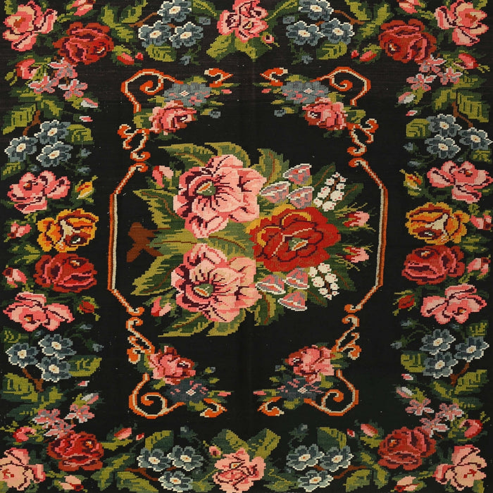 Square Traditional Red Medallion Rug, tr469
