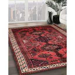 Traditional Sienna Brown Persian Rug in Family Room, tr46