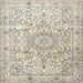 Round Machine Washable Traditional Light Gold Rug, wshtr4700