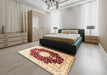 Traditional Sun Yellow Medallion Rug in a Bedroom, tr4705