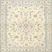 Square Traditional Tan Brown Medallion Rug, tr4706