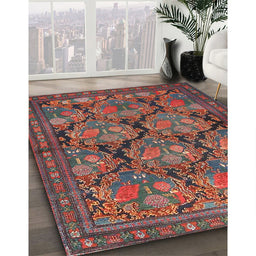 Traditional Dark Almond Brown Persian Rug in Family Room, tr4707