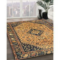 Traditional Yellow Medallion Rug, tr4708