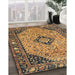 Machine Washable Traditional Yellow Rug in a Family Room, wshtr4708