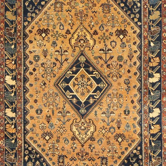 Traditional Yellow Medallion Rug, tr4708