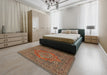 Machine Washable Traditional Dark Sienna Brown Rug in a Bedroom, wshtr4710