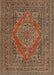 Traditional Dark Sienna Brown Medallion Rug, tr4710