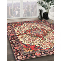 Traditional Brown Red Medallion Rug, tr4711