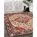 Traditional Brown Red Medallion Rug in Family Room, tr4711