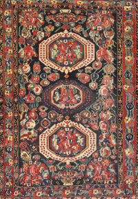 Machine Washable Traditional Saffron Red Rug, wshtr4712