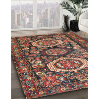 Traditional Saffron Red Medallion Rug, tr4712