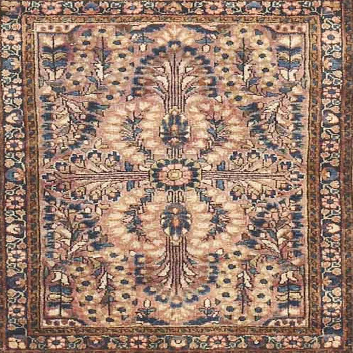 Round Machine Washable Traditional Chestnut Brown Rug, wshtr4714