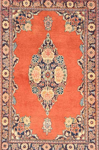 Machine Washable Traditional Sand Brown Rug, wshtr4715