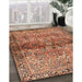 Traditional Mahogany Brown Persian Rug in Family Room, tr4716