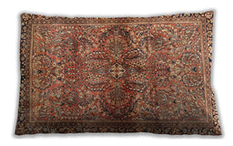 Traditional Classic Rectangular Mahogany Brown Lumbar Throw Pillow, 13 inch by 19 inch, lbtr4716