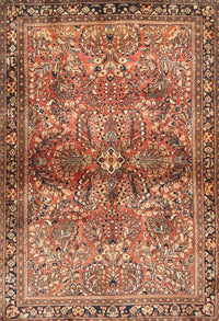 Machine Washable Traditional Mahogany Brown Rug, wshtr4716