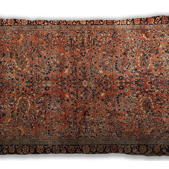 Traditional Classic Rectangular Tomato Red Lumbar Throw Pillow, 13 inch by 19 inch, lbtr4719