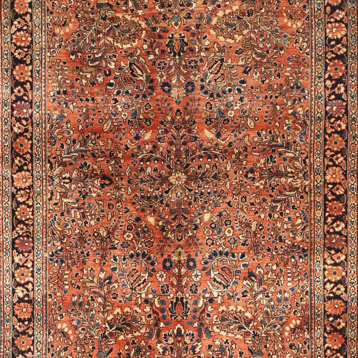 Machine Washable Traditional Tomato Red Rug, wshtr4719