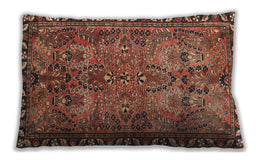 Traditional Classic Rectangular Fire Brick Red Lumbar Throw Pillow, 13 inch by 19 inch, lbtr4720