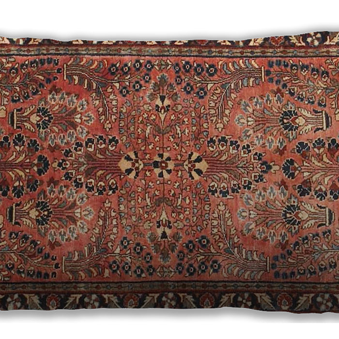 Traditional Classic Rectangular Fire Brick Red Lumbar Throw Pillow, 13 inch by 19 inch, lbtr4720