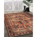 Traditional Dark Sienna Brown Persian Rug in Family Room, tr4721