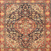 Round Machine Washable Traditional Sandy Brown Rug, wshtr4723