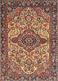 Machine Washable Traditional Peru Brown Rug, wshtr4725