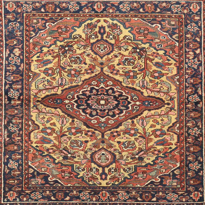 Square Traditional Brown Medallion Rug, tr4725