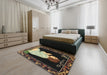 Traditional Copper Green Persian Rug in a Bedroom, tr4728