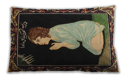 Traditional Classic Rectangular Brass Green Lumbar Throw Pillow, 13 inch by 19 inch, lbtr4728