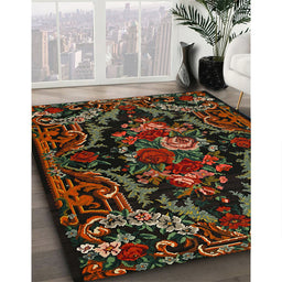 Traditional Red Medallion Rug in Family Room, tr472