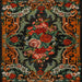 Square Traditional Red Medallion Rug, tr472