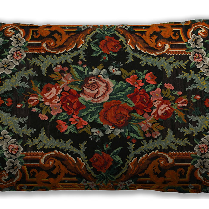 Traditional Classic Rectangular Red Lumbar Throw Pillow, 13 inch by 19 inch, lbtr472