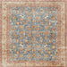 Square Traditional Dark Almond Brown Persian Rug, tr4730