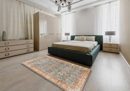 Traditional Dark Almond Brown Persian Rug in a Bedroom, tr4730