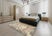 Machine Washable Traditional Dark Almond Brown Rug in a Bedroom, wshtr4731