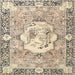 Square Traditional Dark Almond Brown Persian Rug, tr4731