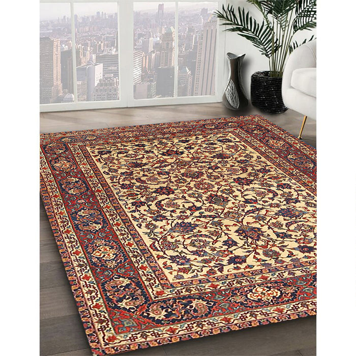Machine Washable Traditional Saffron Red Rug in a Family Room, wshtr4732