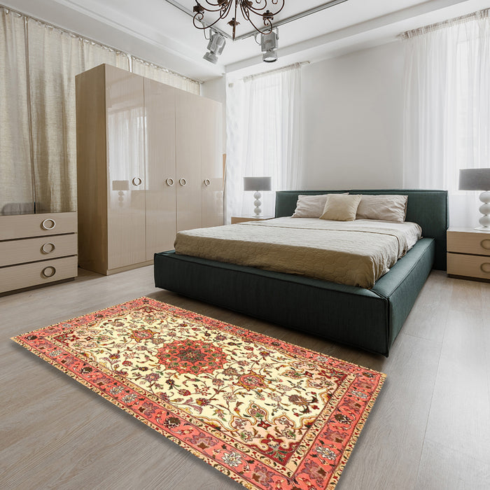 Traditional Red Medallion Rug in a Bedroom, tr4734