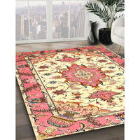 Traditional Brown Gold Medallion Rug, tr4736