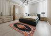 Machine Washable Traditional Night Red Rug in a Bedroom, wshtr4737