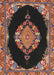 Machine Washable Traditional Night Red Rug, wshtr4737