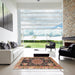 Square Machine Washable Traditional Sand Brown Rug in a Living Room, wshtr4738