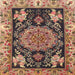 Square Traditional Sand Brown Medallion Rug, tr4738